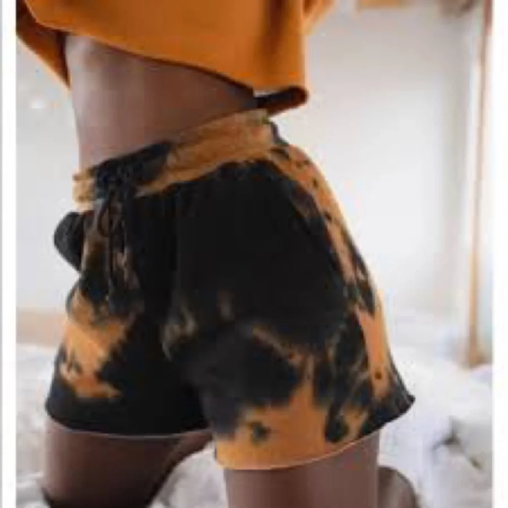 Balance/Vitality - Black&Orange Tie-Dye Affirmation Shorts- XL - Picture 3 of 3